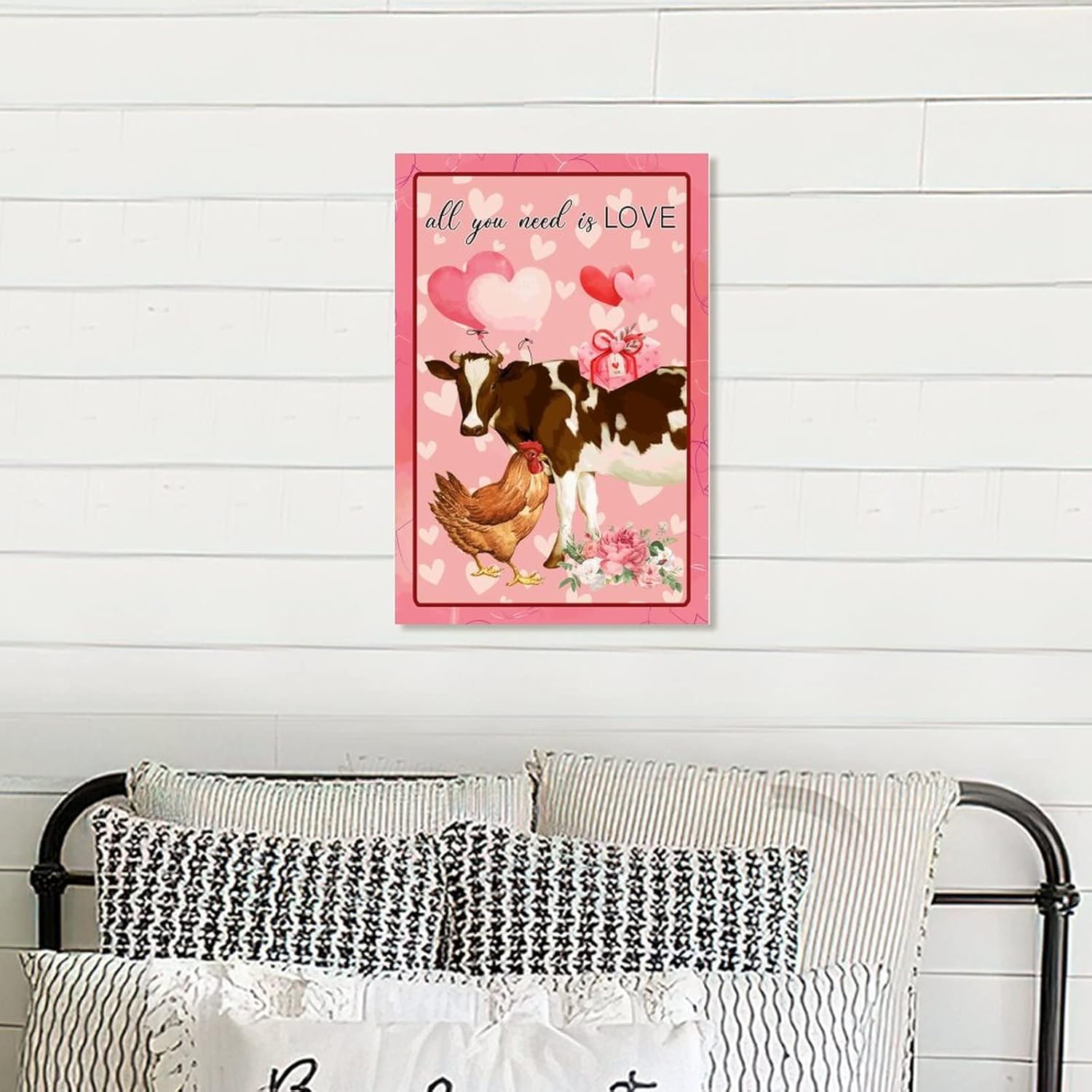 Personalized Rustic Wood Valentines Day Sign 8x12in