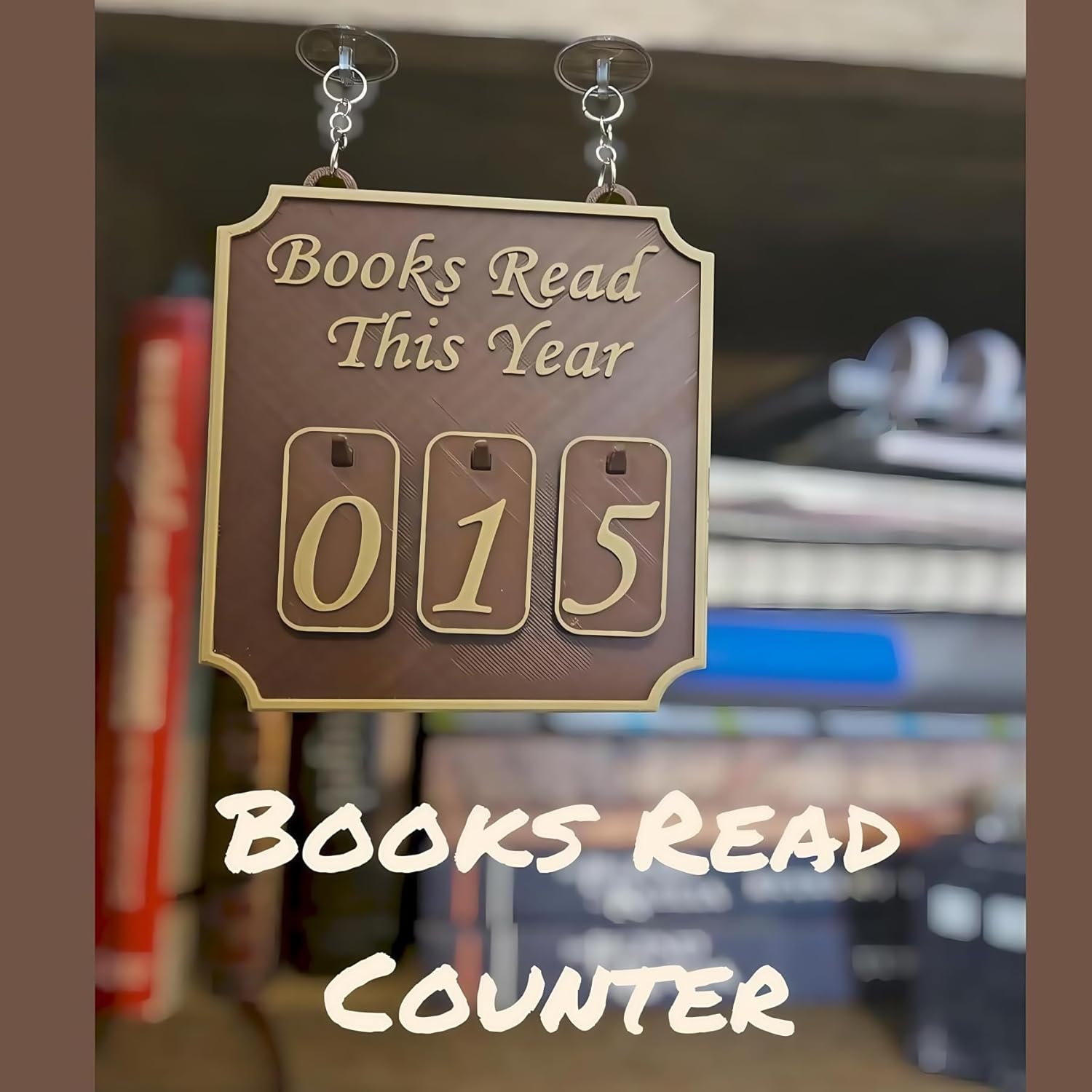 Hanging Bookshelf Counter Bookish Decor for Book Lovers Pink