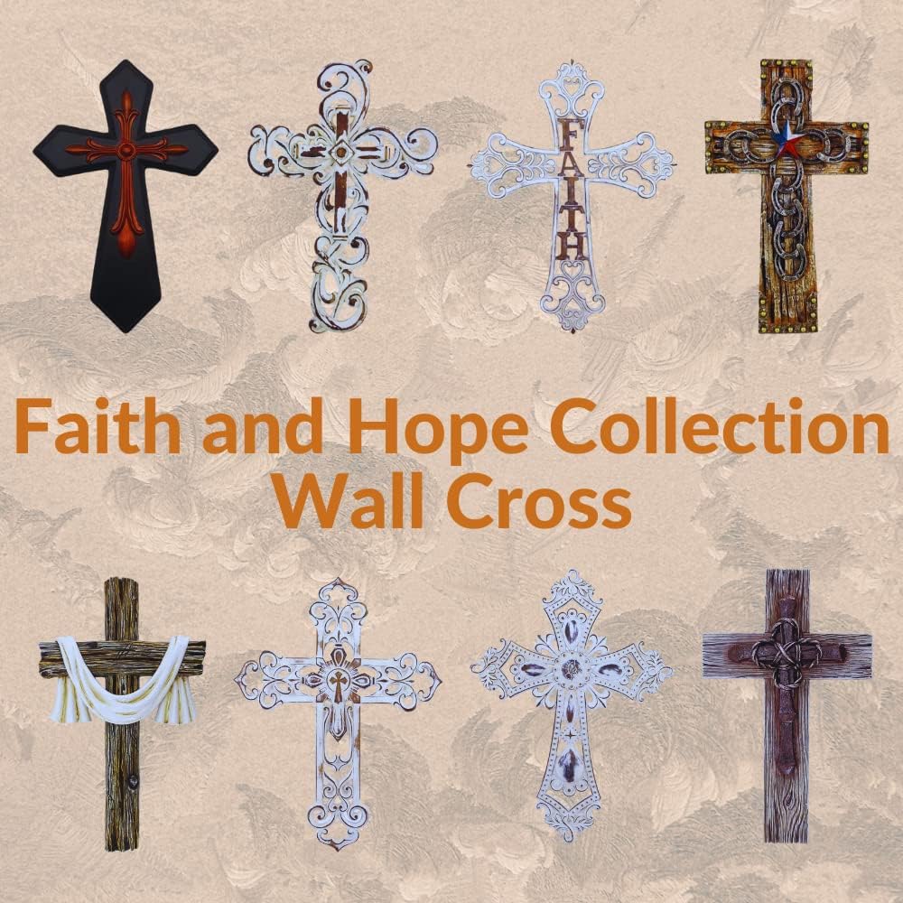 Comfy Hour Faith and Hope Faux Wood Wall Cross