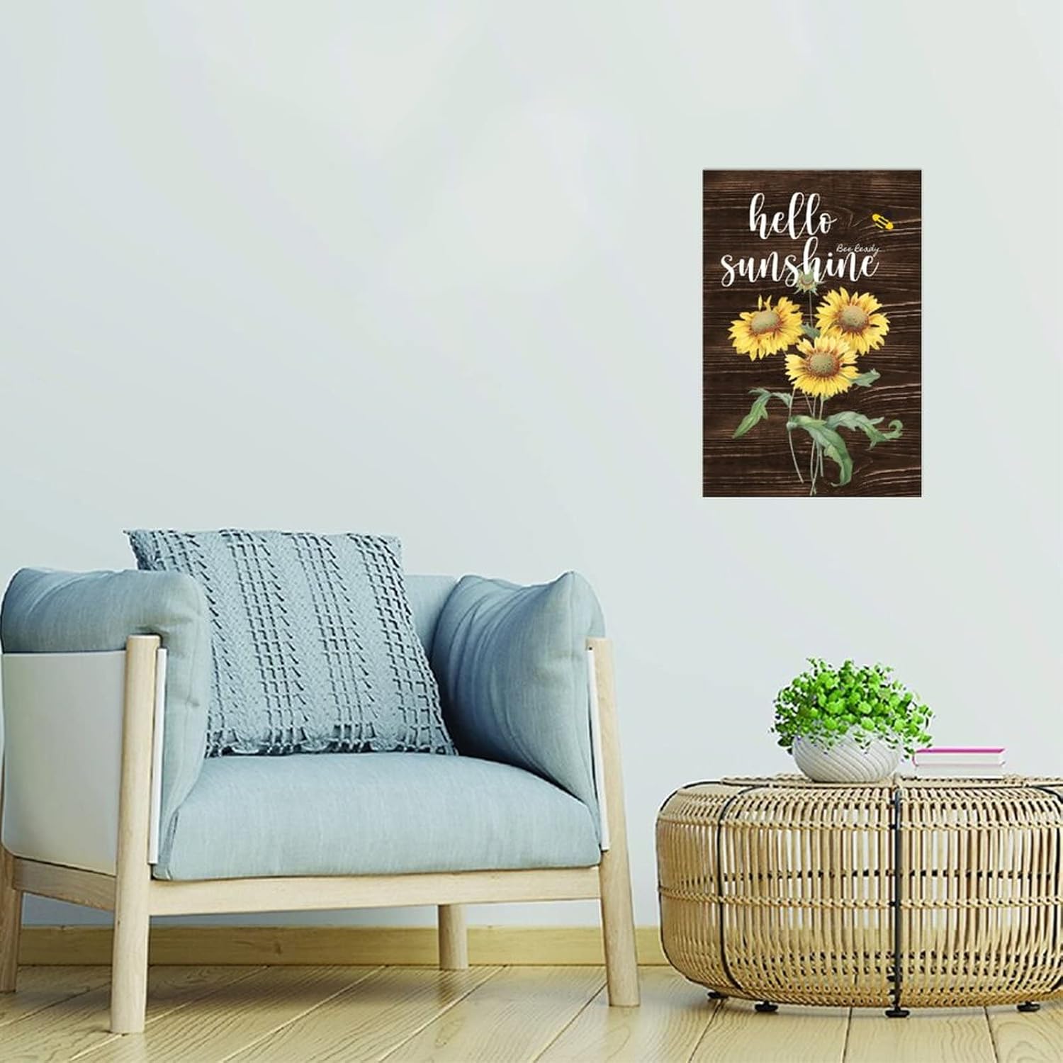 Hello Sunshine Sunflower Wall Art Sign for Dad