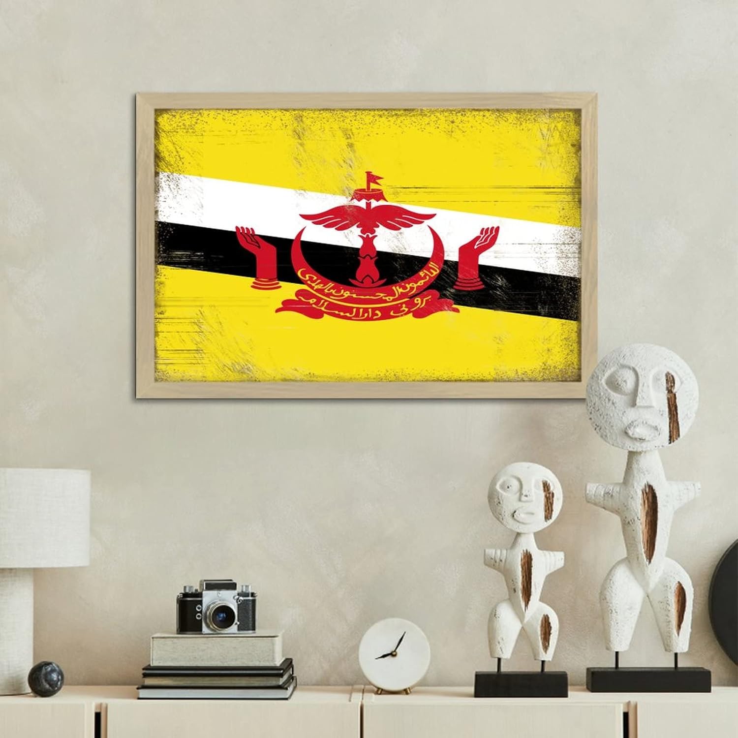 Personalized Framed Wooden Sign for Brunei Wall Decoration 8x12in