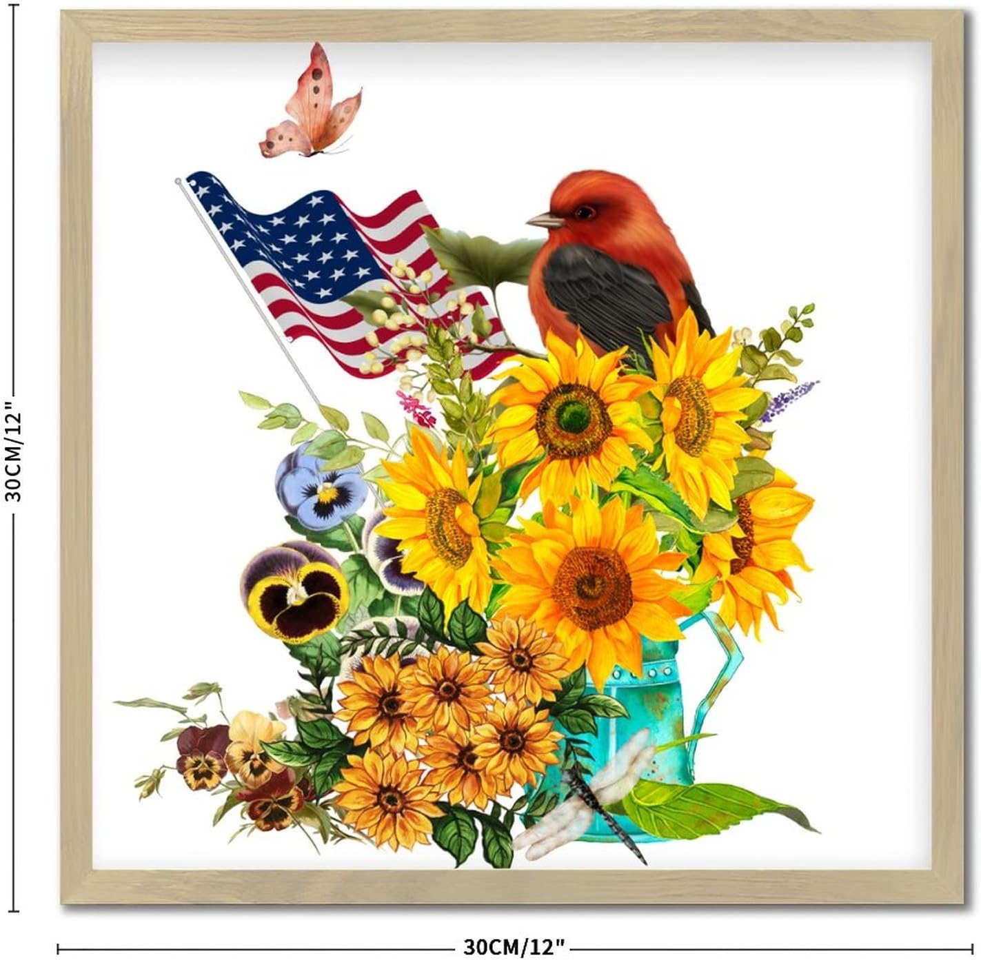 4th of July Patriotic Wall Decor Sign with Wood Frame
