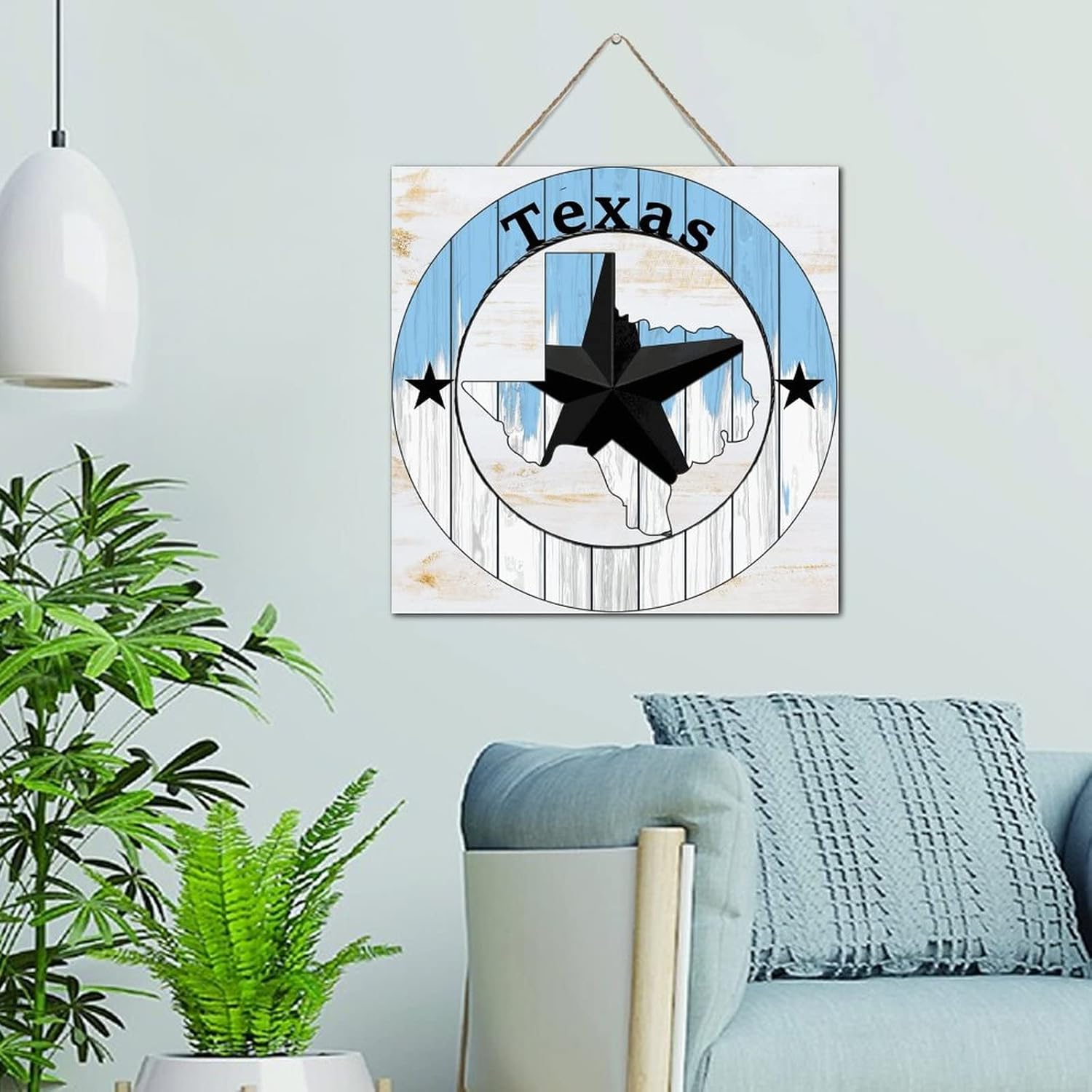 Autravelco Texas Lone Star Wall Decor 12x12 Inch Wood Panel