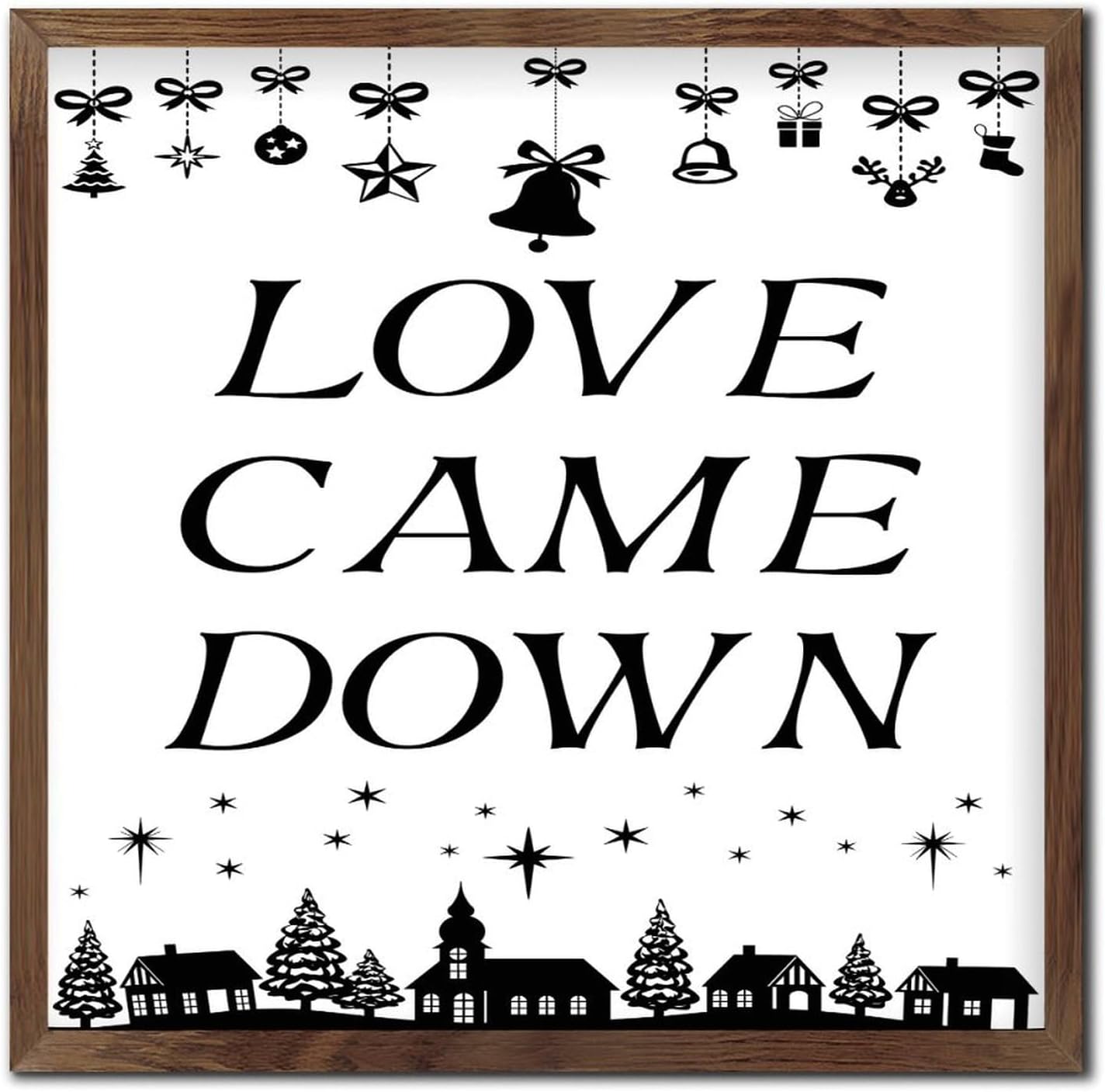 Distressed Wood Framed Sign Love Came Down Home Decor