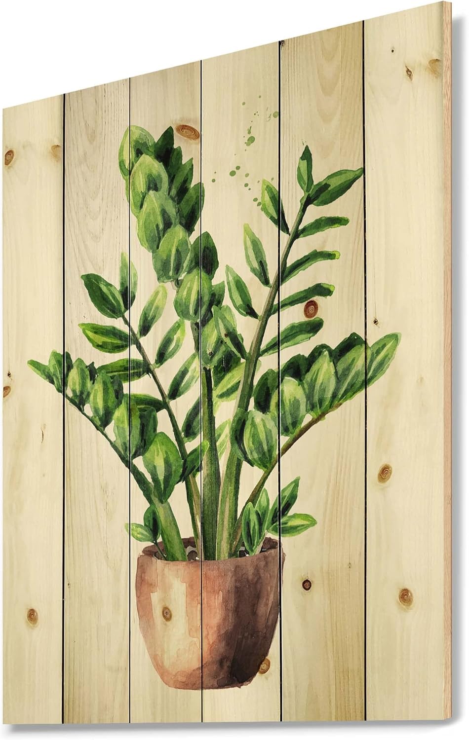 DesignQ Zamioculcas Plant Wall Decor 10x20