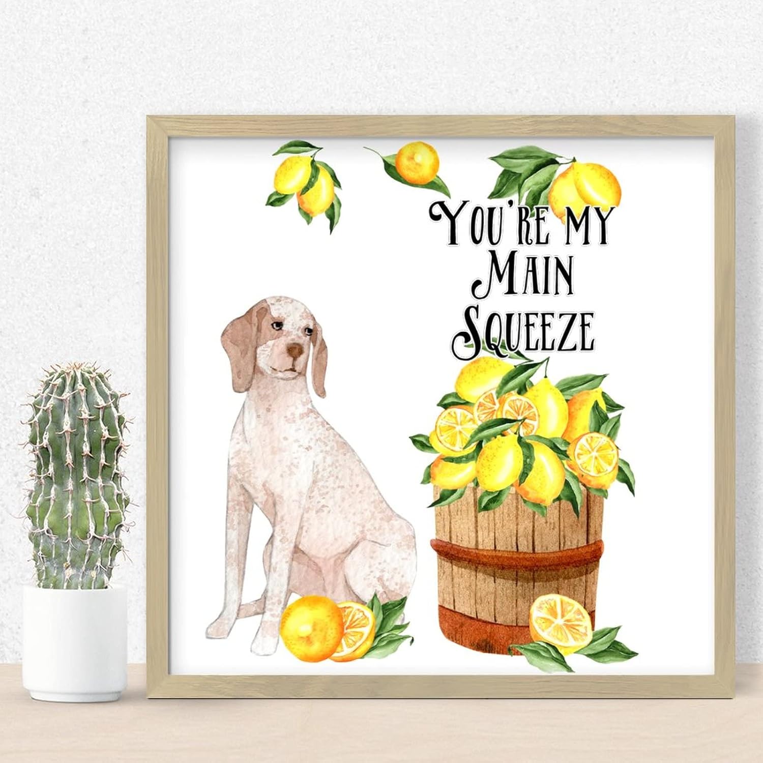 Youre My Main Squeeze Wall Sign Yellow Lemon Dog