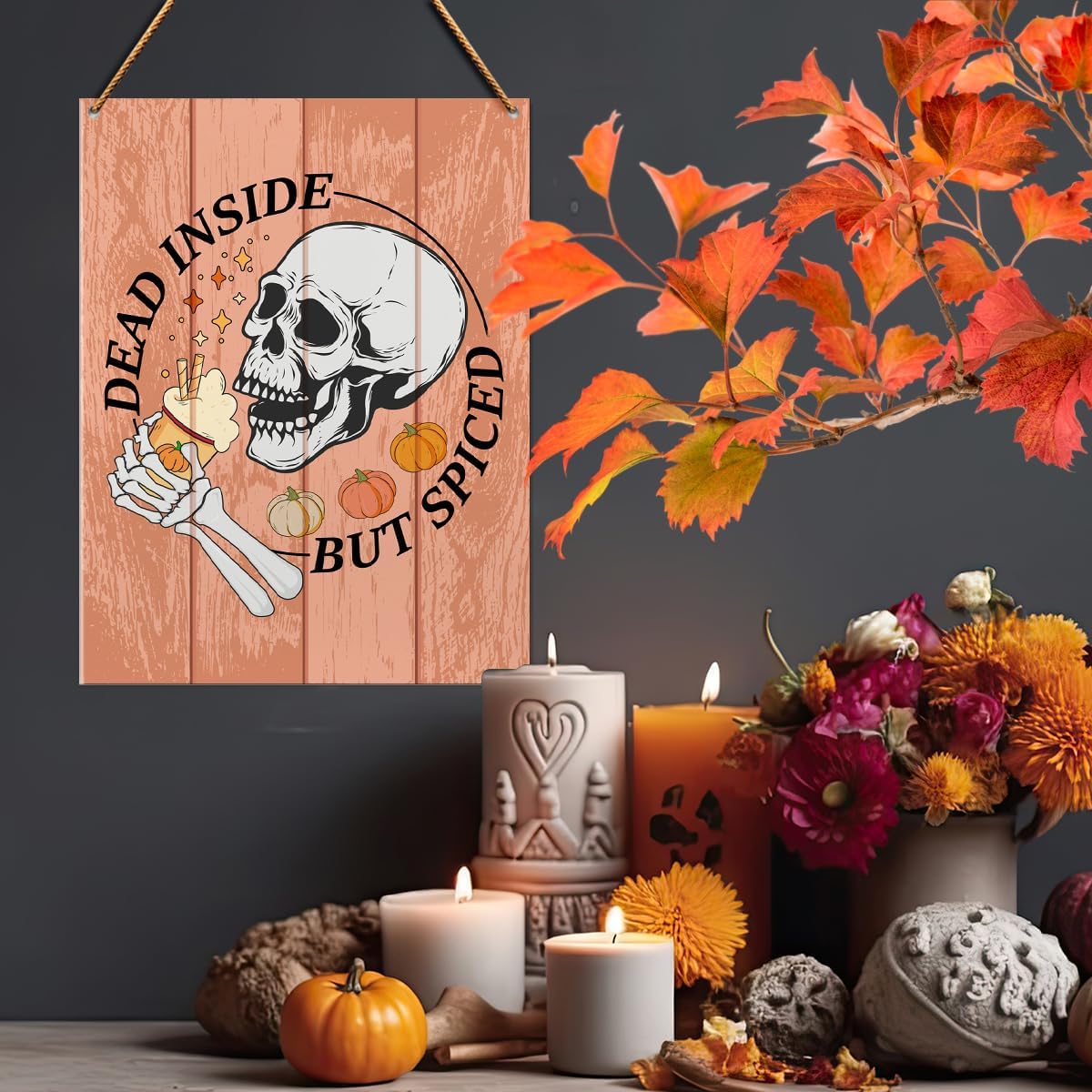 Fall Wood Wall Decor with Spiced Pumpkin Design