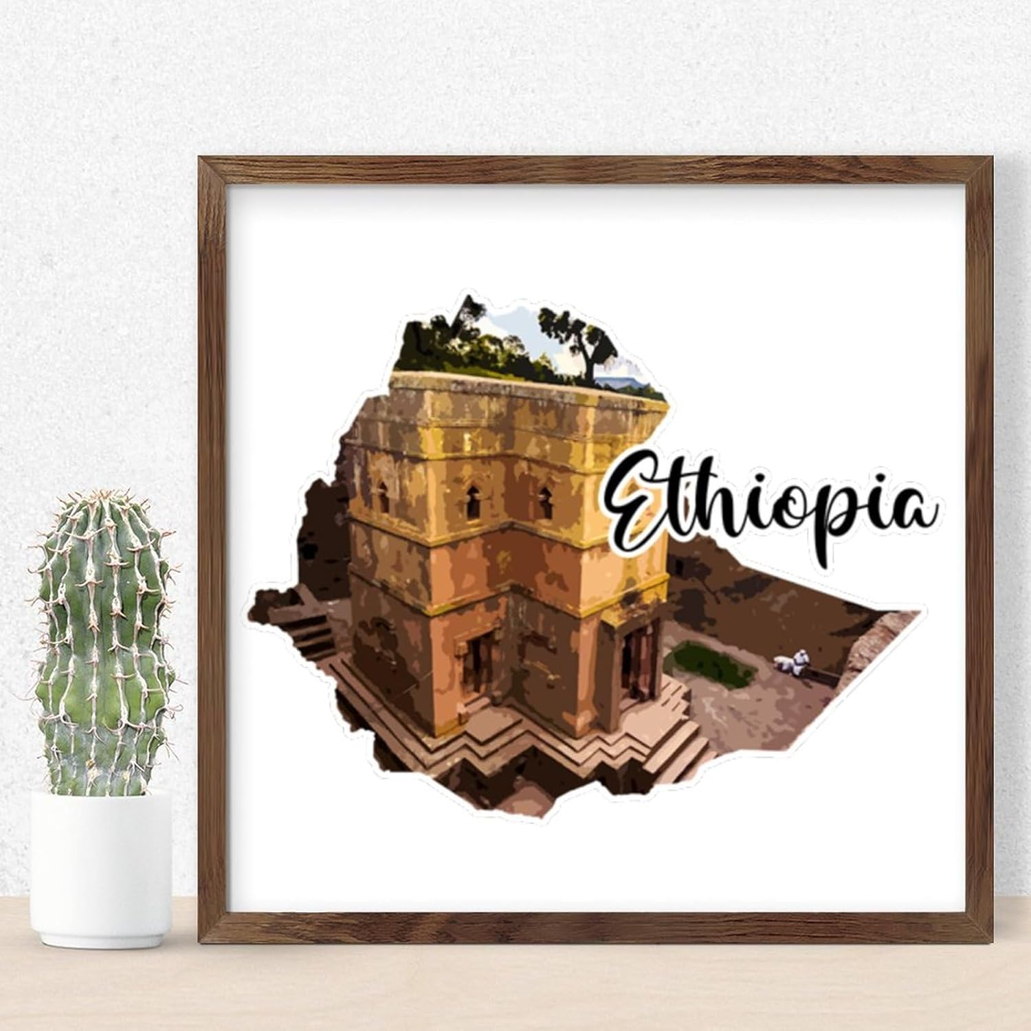 Ethiopia Travel Wooden Wall Sign 12x12in