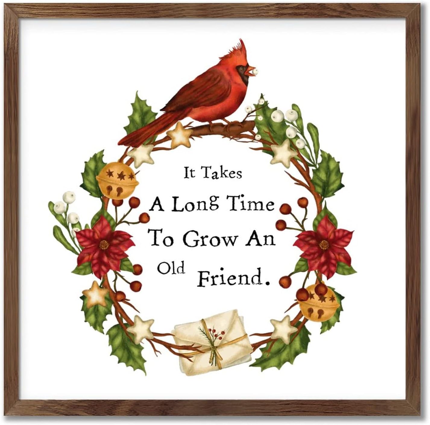 Old Friends Friendship Quotes Framed Wood Sign 12x12