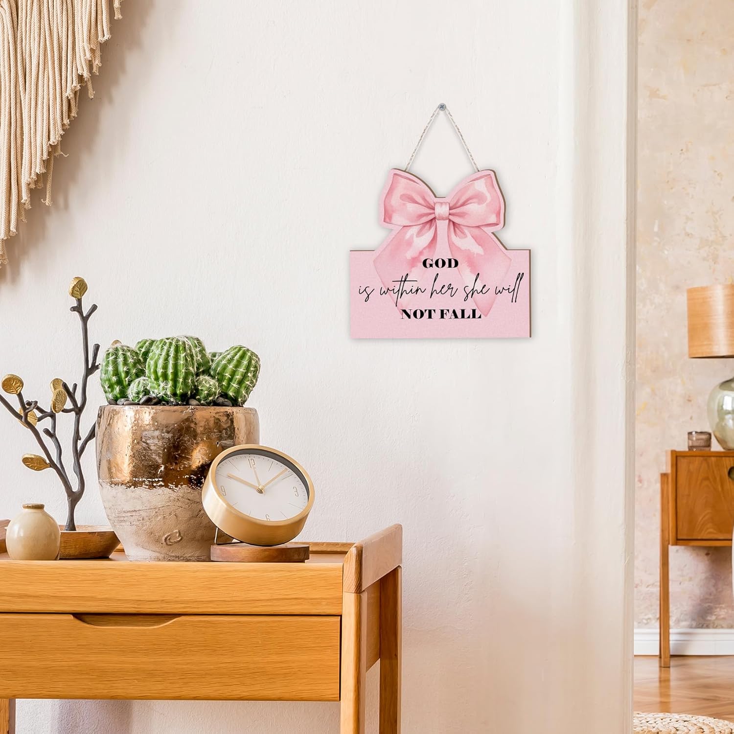 Christian God Within Her She Will Not Fall Wall Decor