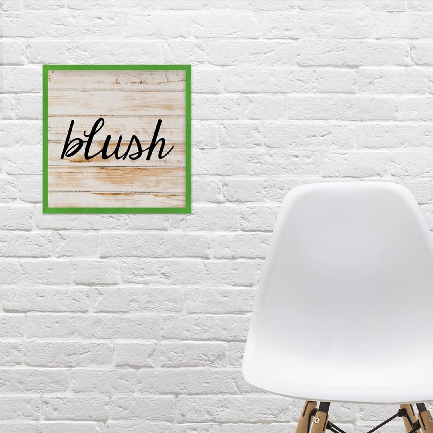 Farmhouse Wall Decor Sign 12x12 Rustic Wood Frame Light Green