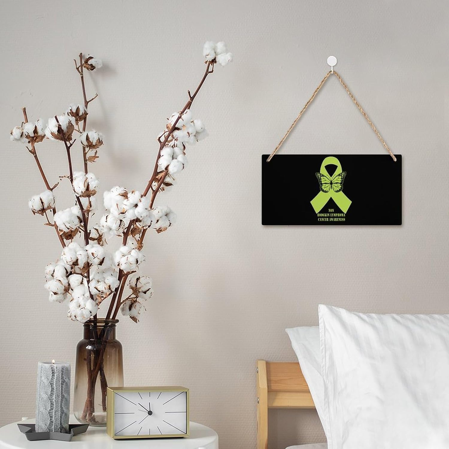 Non Hodgkin Lymphoma Awareness Wooden Wall Hanging Decor