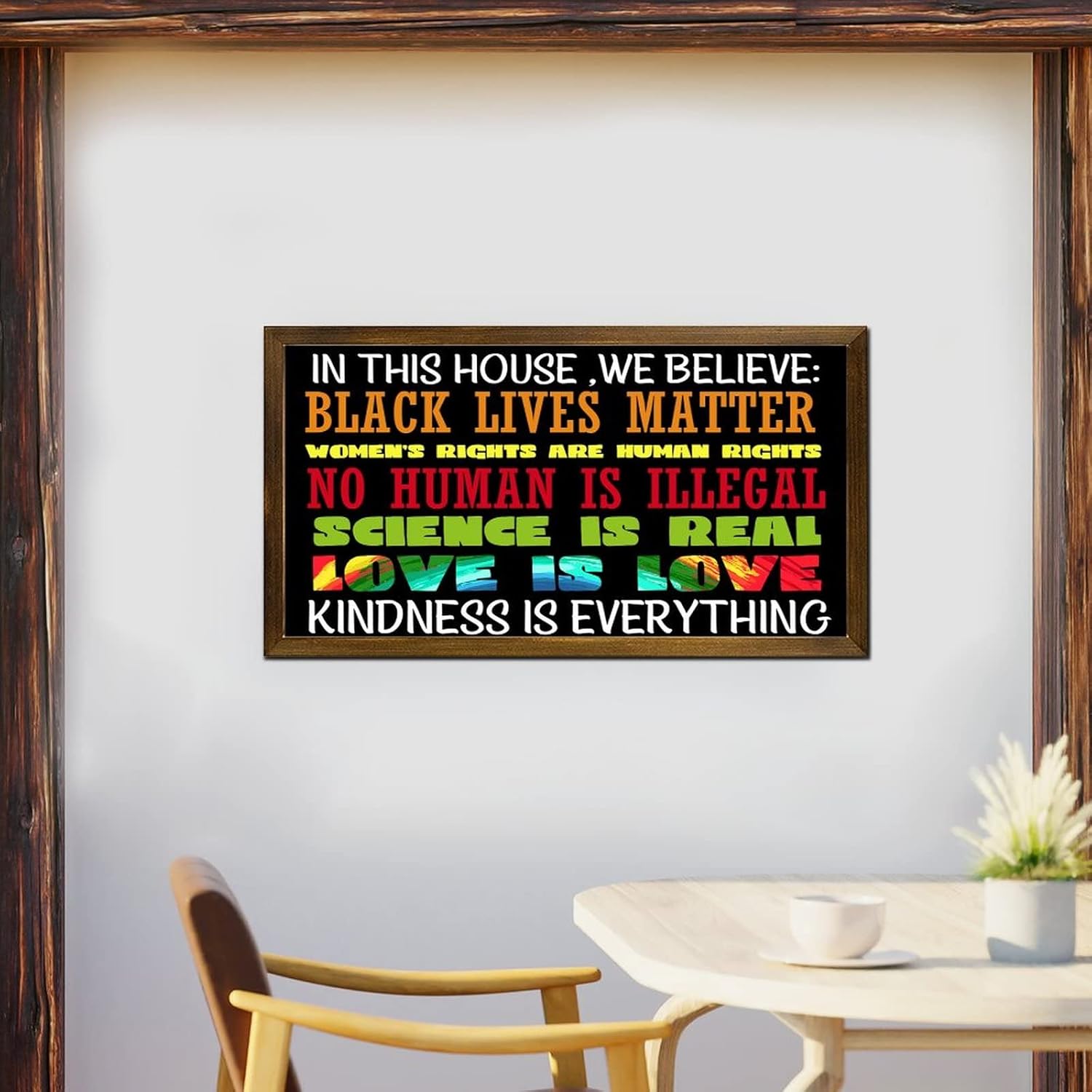 LGBT Pride Wood Framed Sign 12x22 Inches