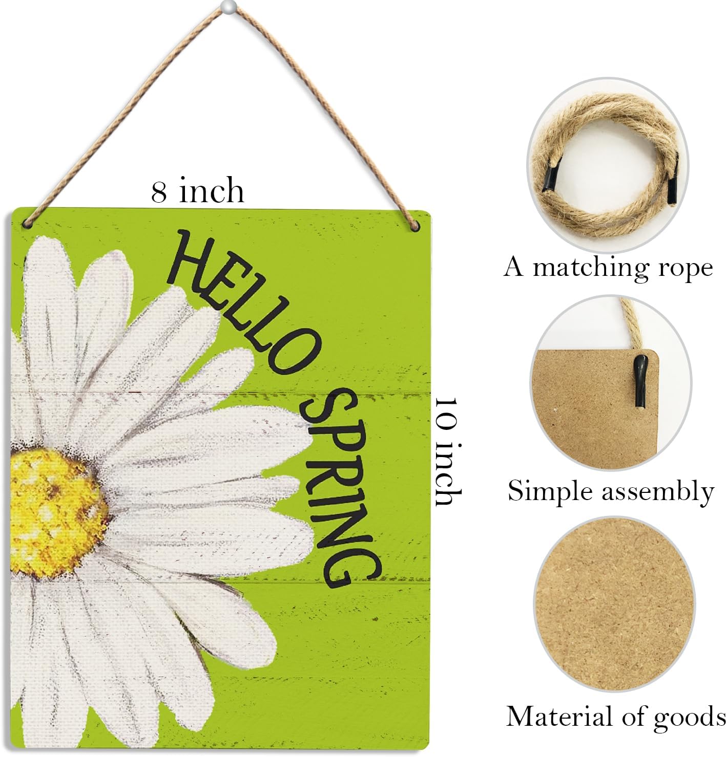 UYIKG Spring Wall Decor Wooden Sign 8x10 Inch