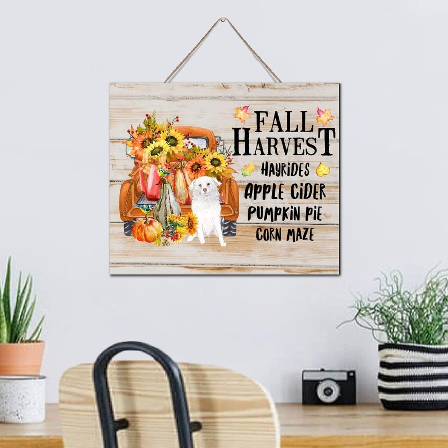 Cute Autumn Pumpkin Wood Pallet Wall Art 10x12 Inch
