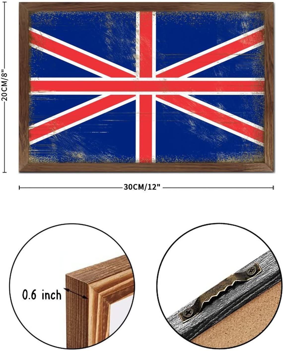 UK Flag Farmhouse Wood Sign for Home Decor