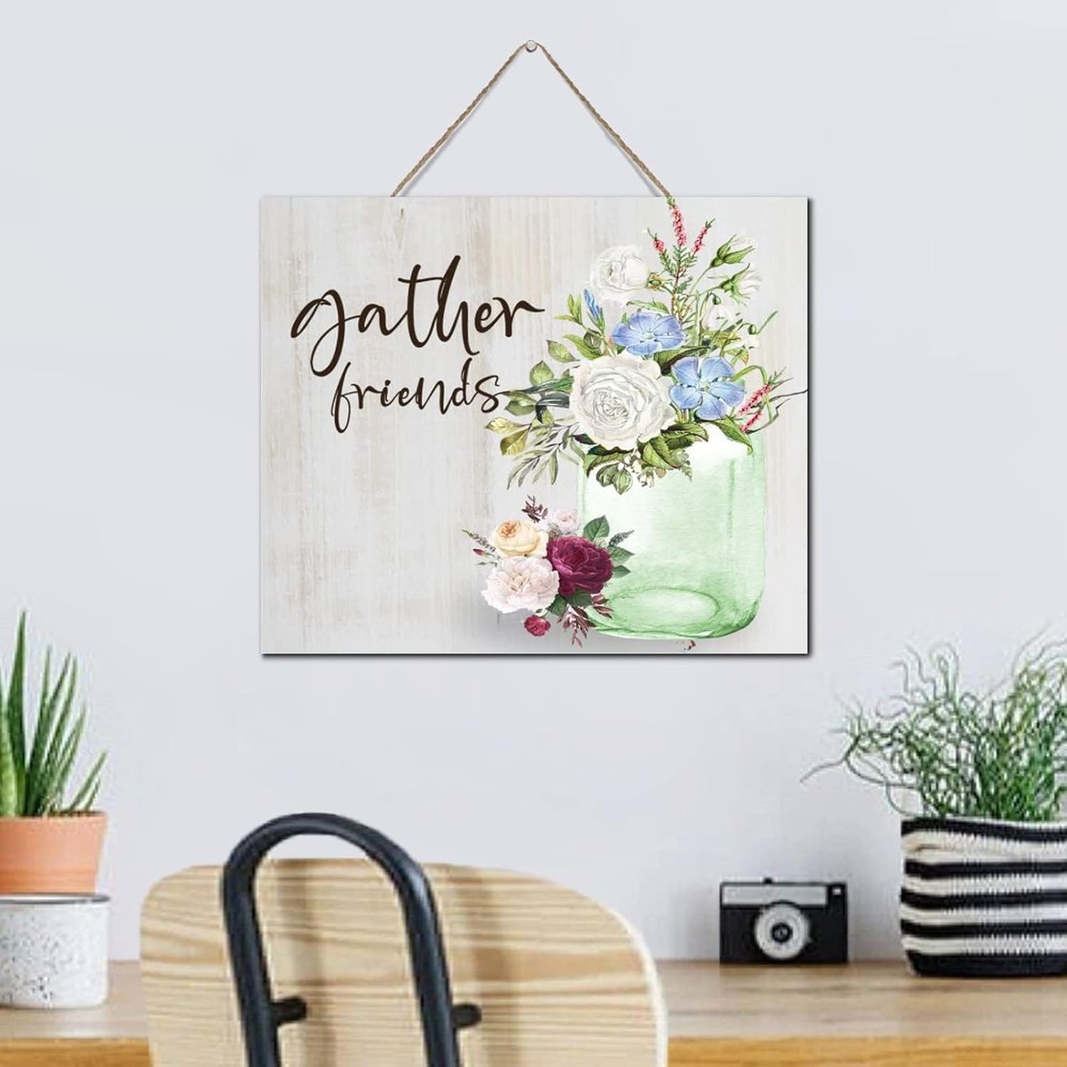 Gather Friends Watercolor Floral Wall Art 10x12