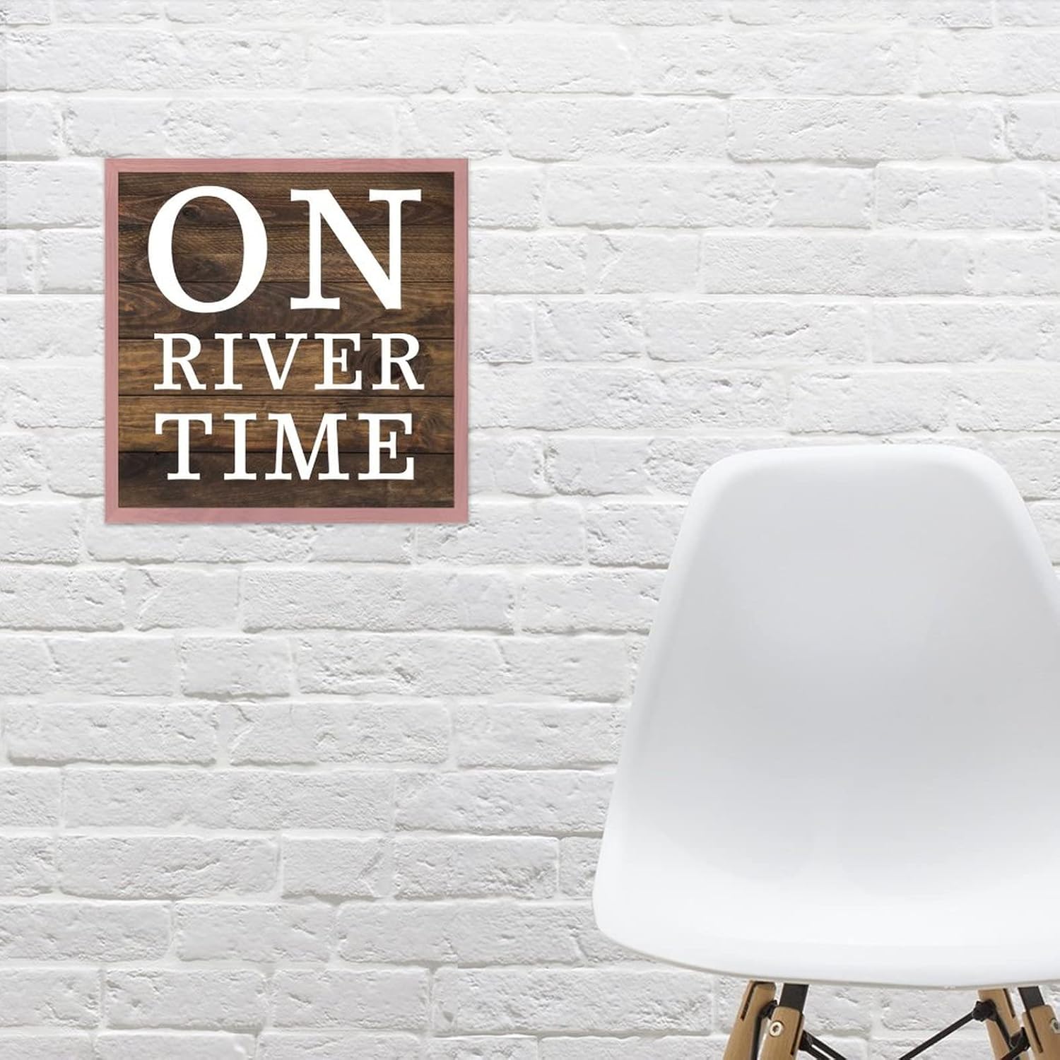 Rustic Wood Wall Decor Sign - 12x12 Light Pink