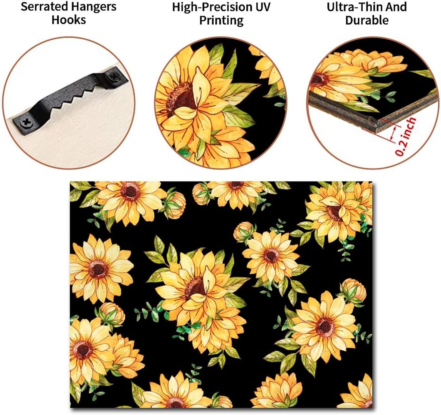 Farm Sunflowers Daisy Wood Sign 18x24in