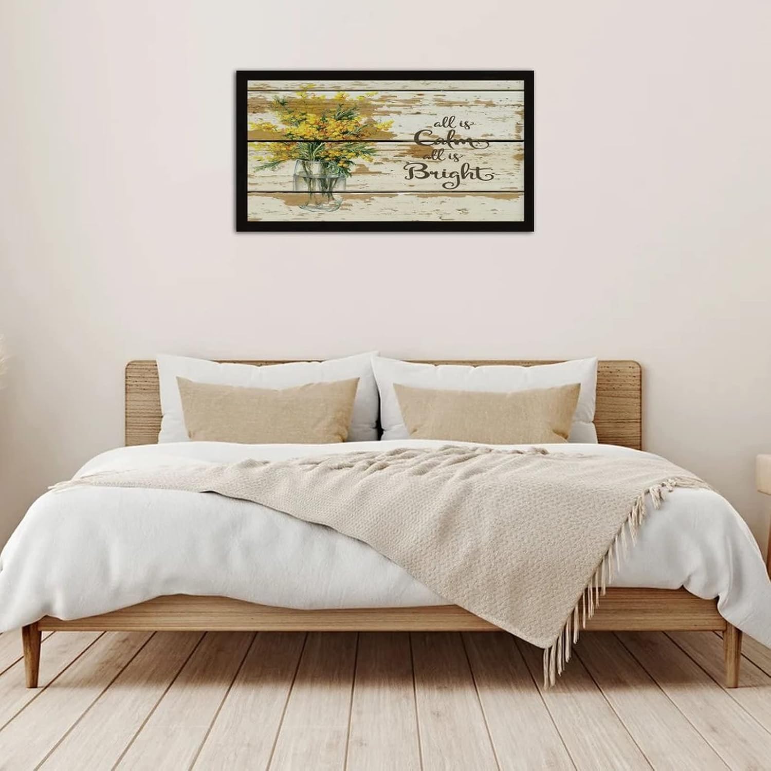 Personalized Framed Wooden Sign All is Calm All is Bright Wall Art
