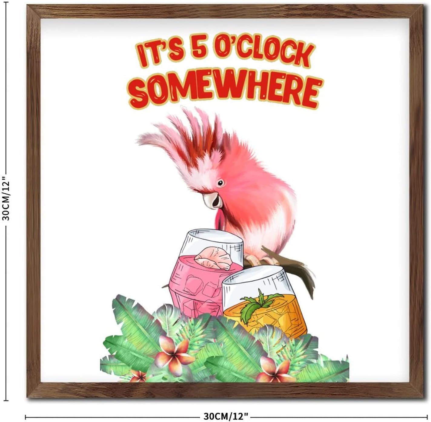Its 5 O Clock Somewhere Framed Wall Decor Sign