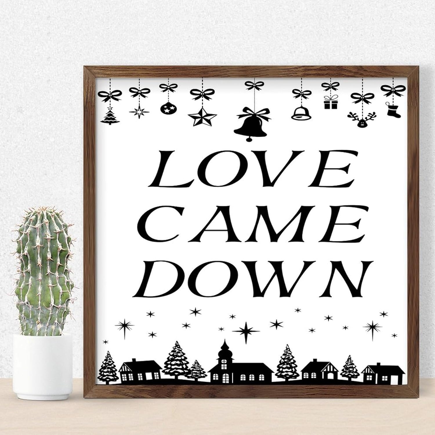 Distressed Wood Framed Sign Love Came Down Home Decor
