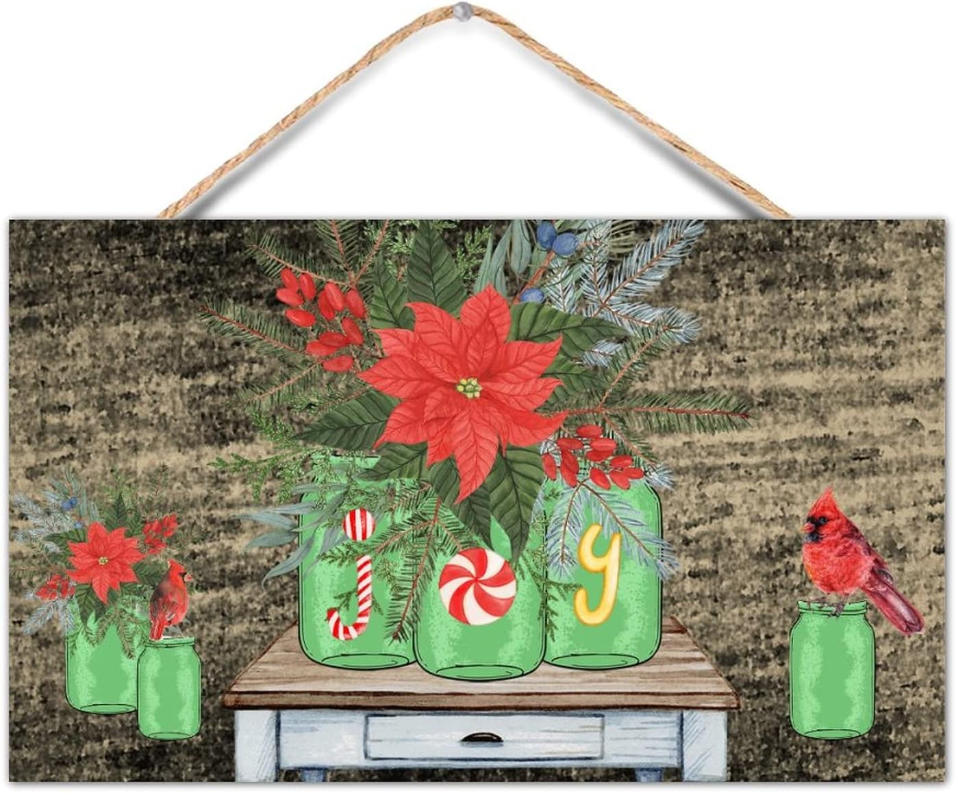 TEANFUN Christmas Wall Pediment Sign 12x20 Inch 1