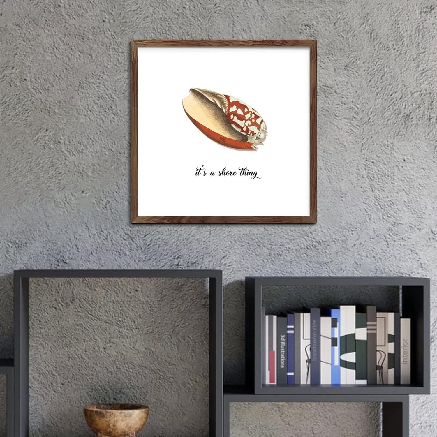 Rustic Wood Sea Snail Wall Sign 12x12in