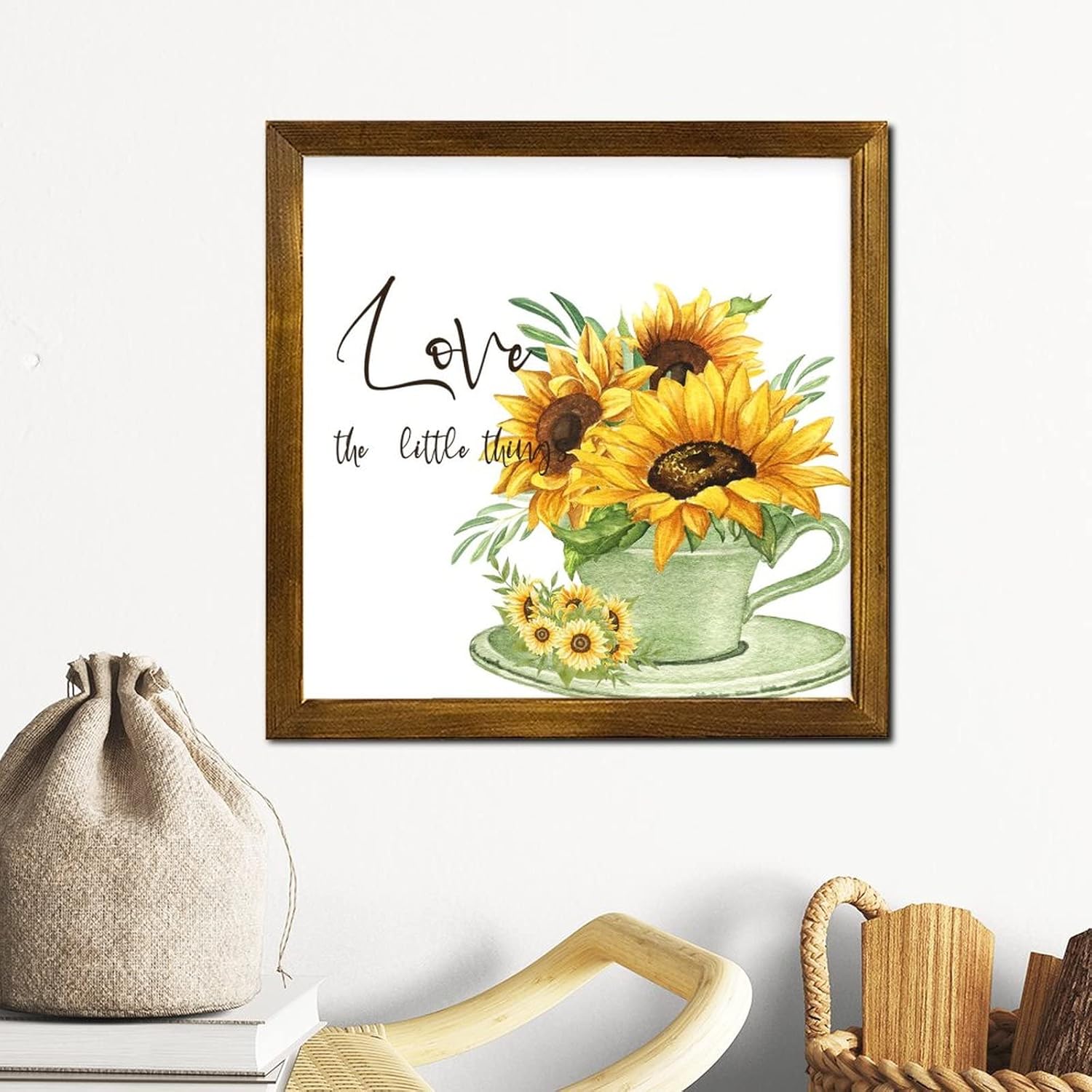 Love The Little Things Wood Framed Sign 12x12 Inch