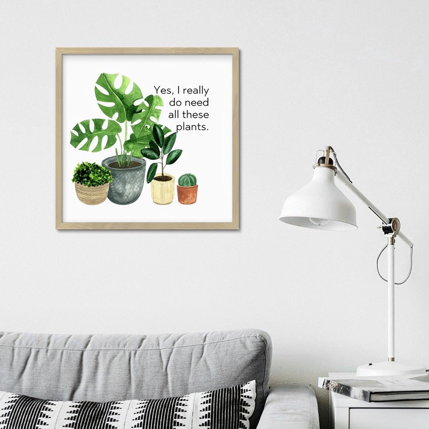 Rustic Wood Framed Plant Sign Gallery Wall Decor