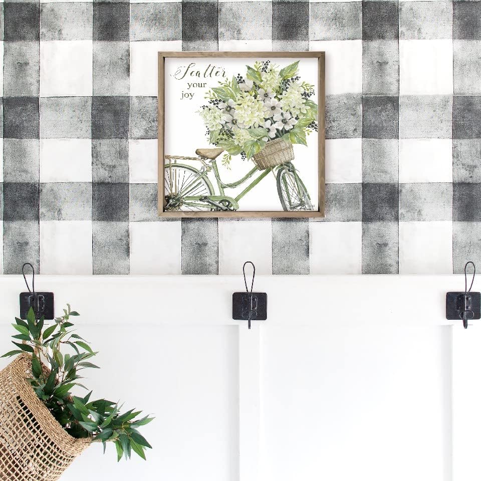 Scatter Your Joy Bike With Flower Basket Wall Decor Sign