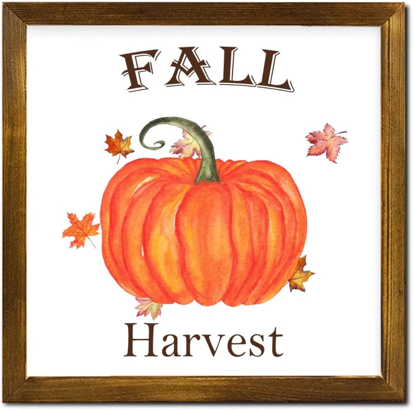 Fall Harvest Wooden Framed Sign 12x12 Inch