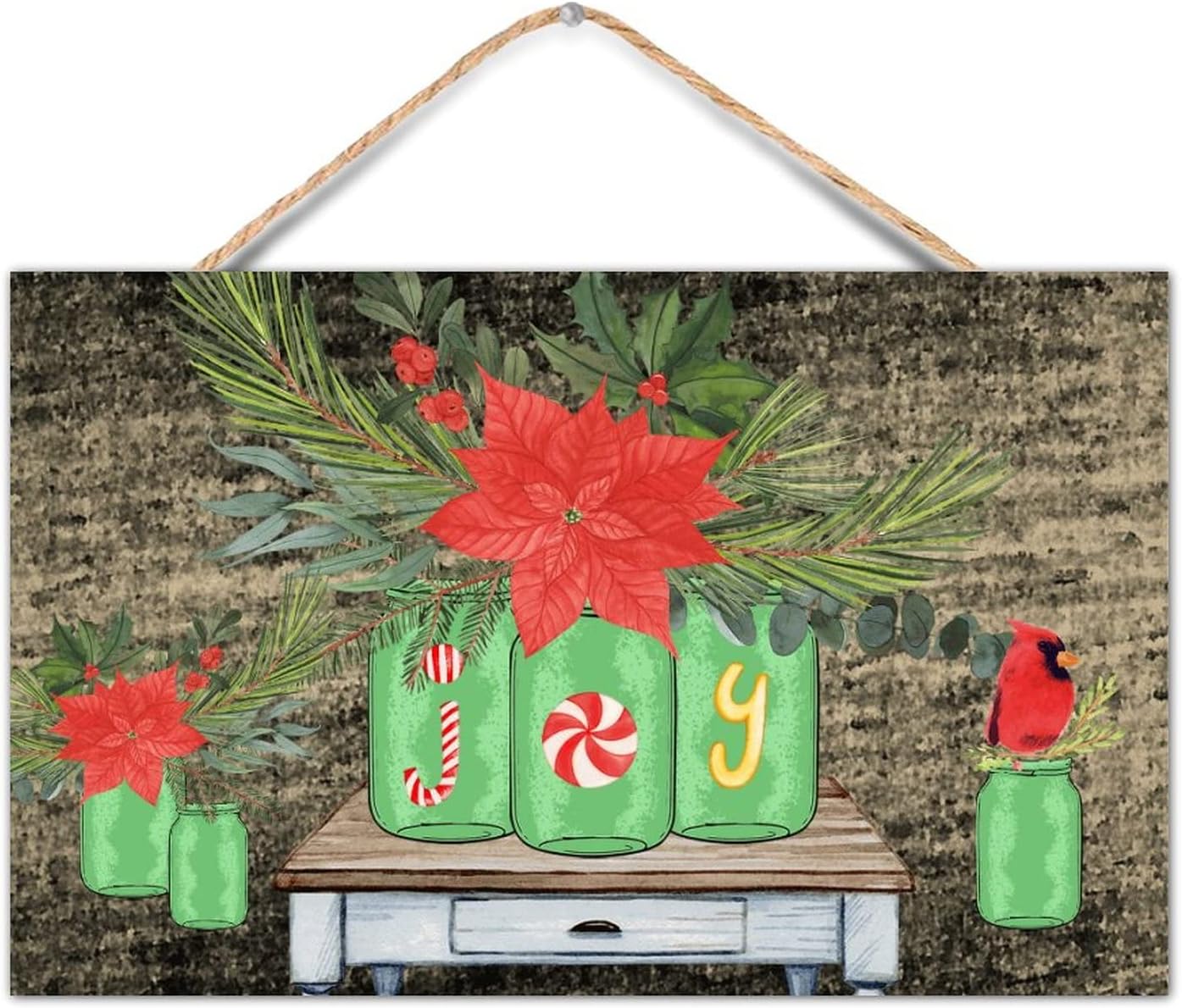 TEANFUN Christmas Wall Hanging Sign 10x16 Inch