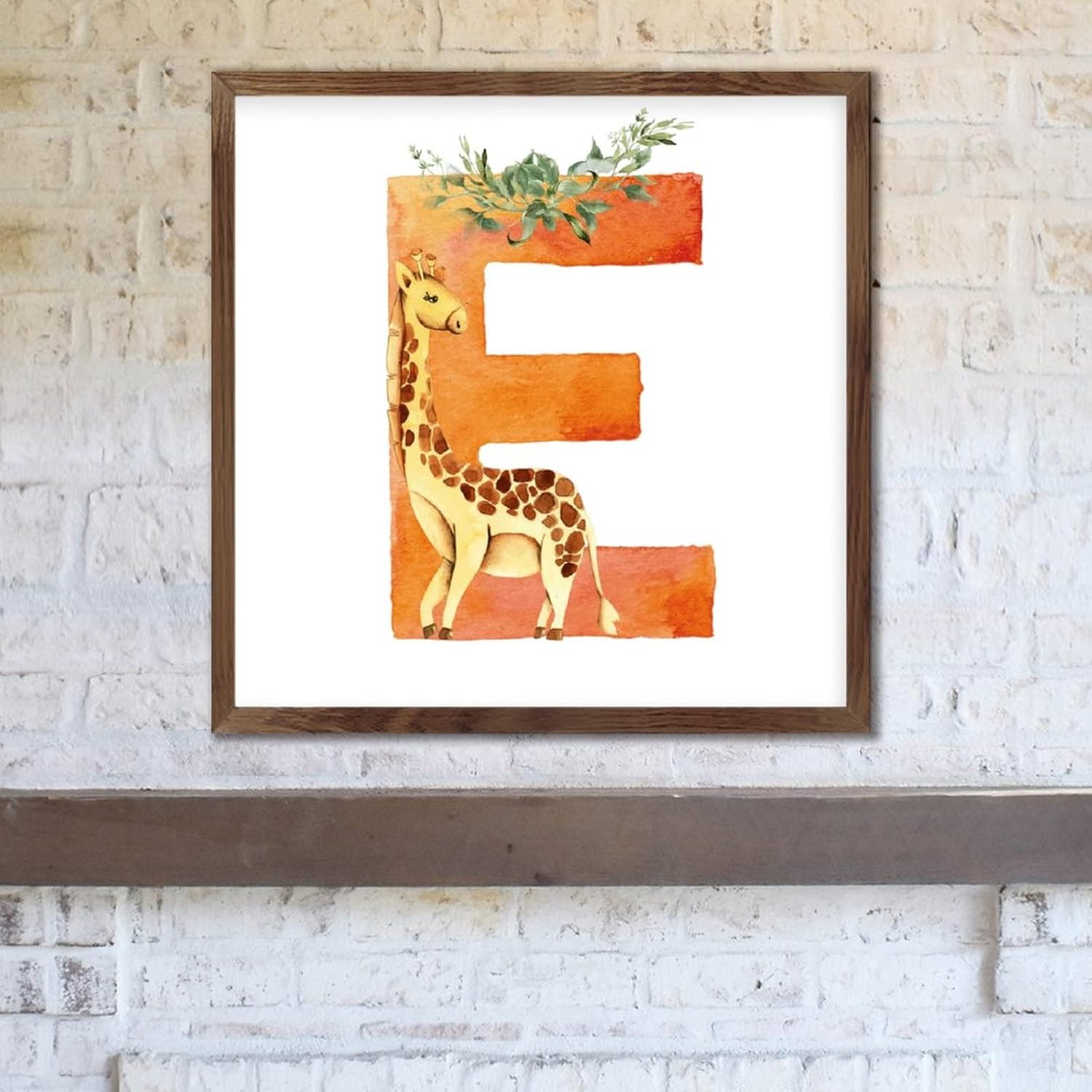 Custom Animal Letter E Giraffe Wall Decor Sign