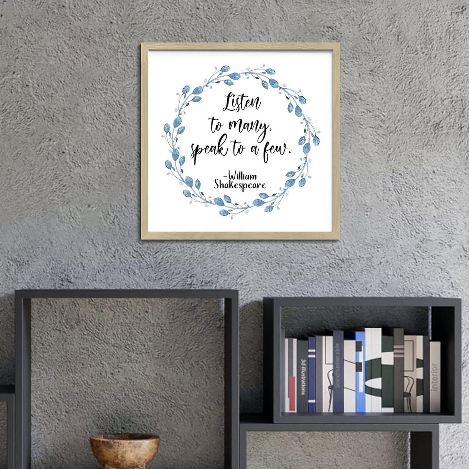 Wood Framed Motivational Quotes Sign 12x12in