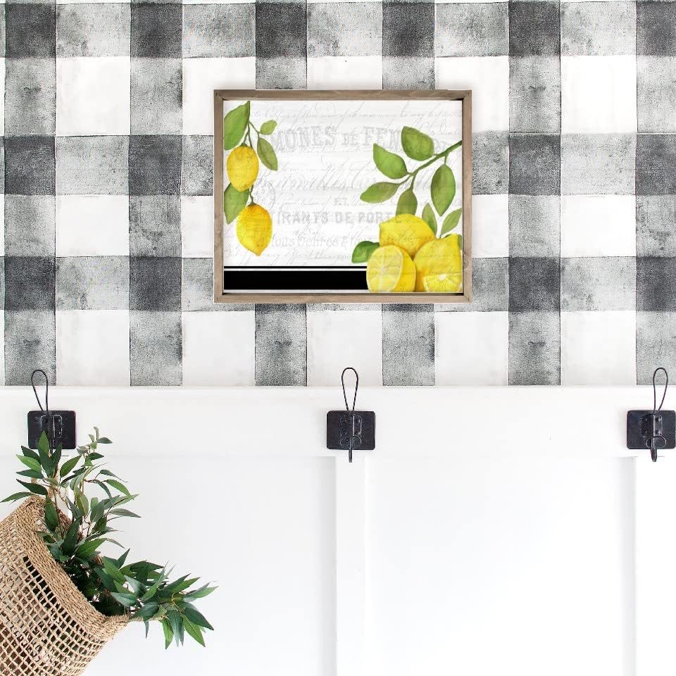 Fresh Lemons Wood Wall Decor Sign Frame 12x15