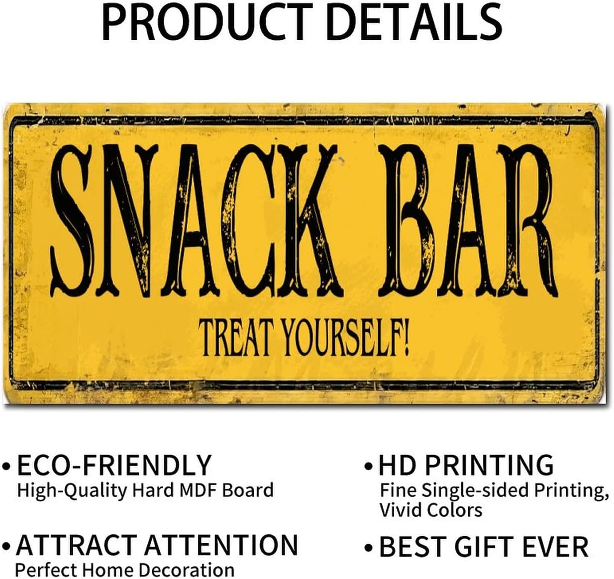 Madcolitote Retro Snack Bar Wood Wall Sign 1