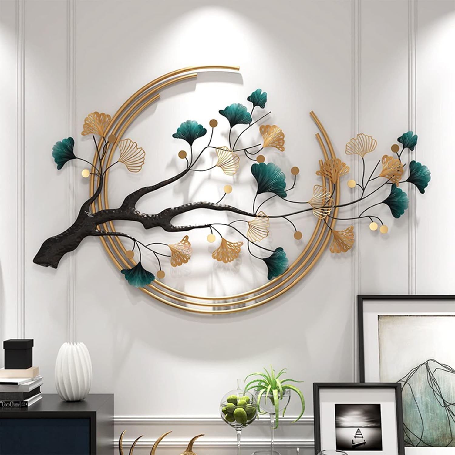 Umbifa Ginkgo Leaf 3D Metal Wall Decor Sculpture