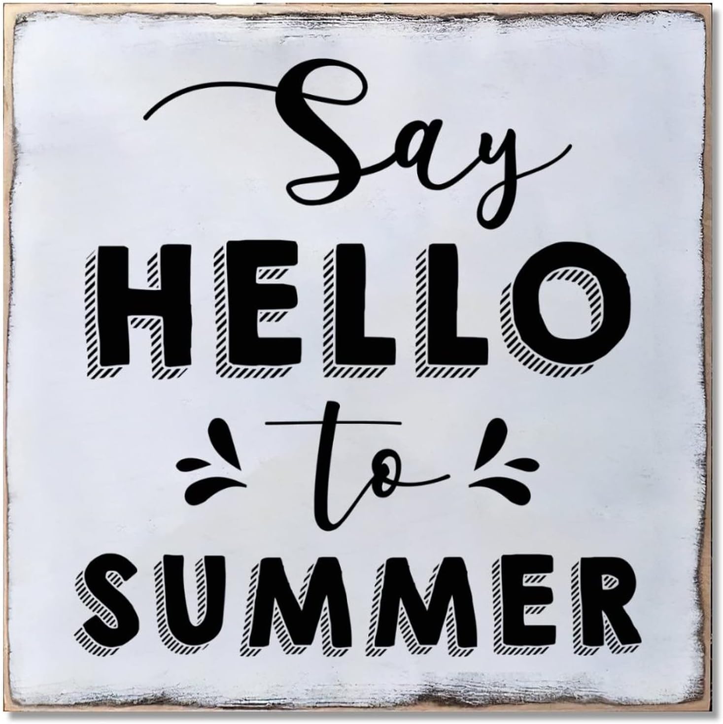 Summer Wooden Plaque with Encouragement Message 12x12 Inch Elegant Wall Art