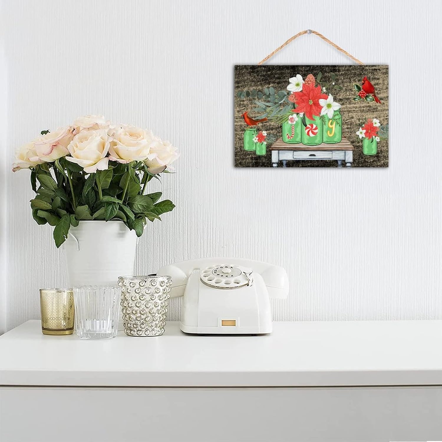 TEANFUN Christmas Wall Hanging Sign 8x12 Inch
