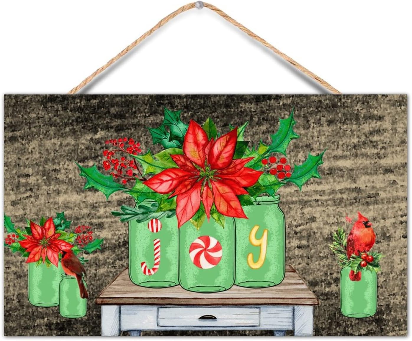 TEANFUN Christmas Hanging Sign Wall Pediment
