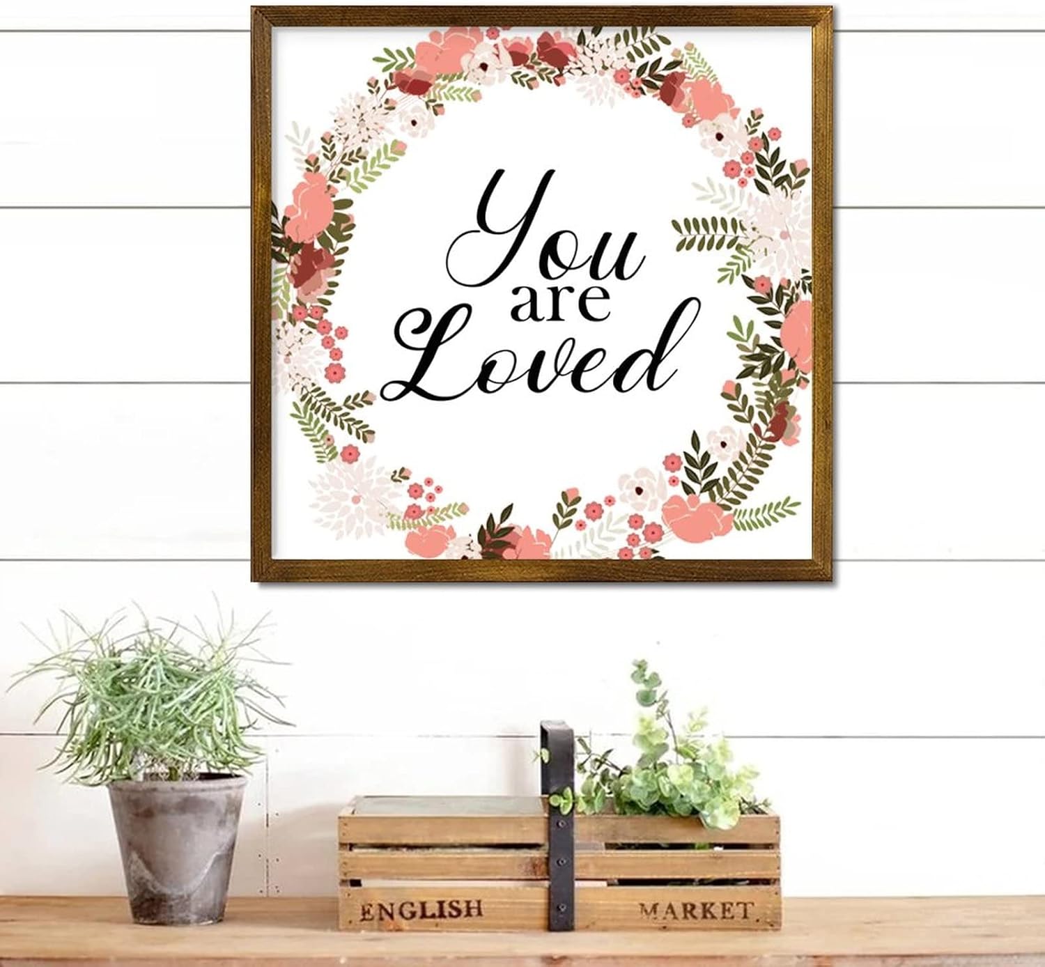 Farmhouse Rustic Wood Frame Sign You Are Loved