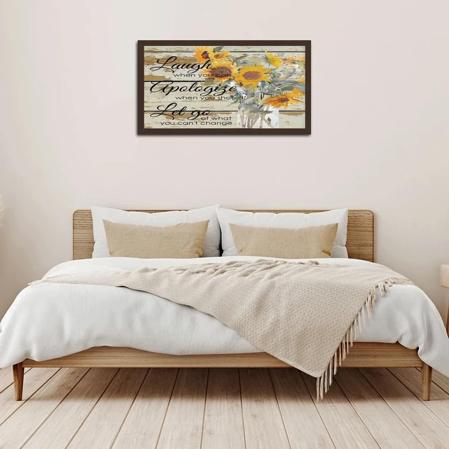 Laugh When You Can Apologize When You Should Wood Wall Art Sign 12x22