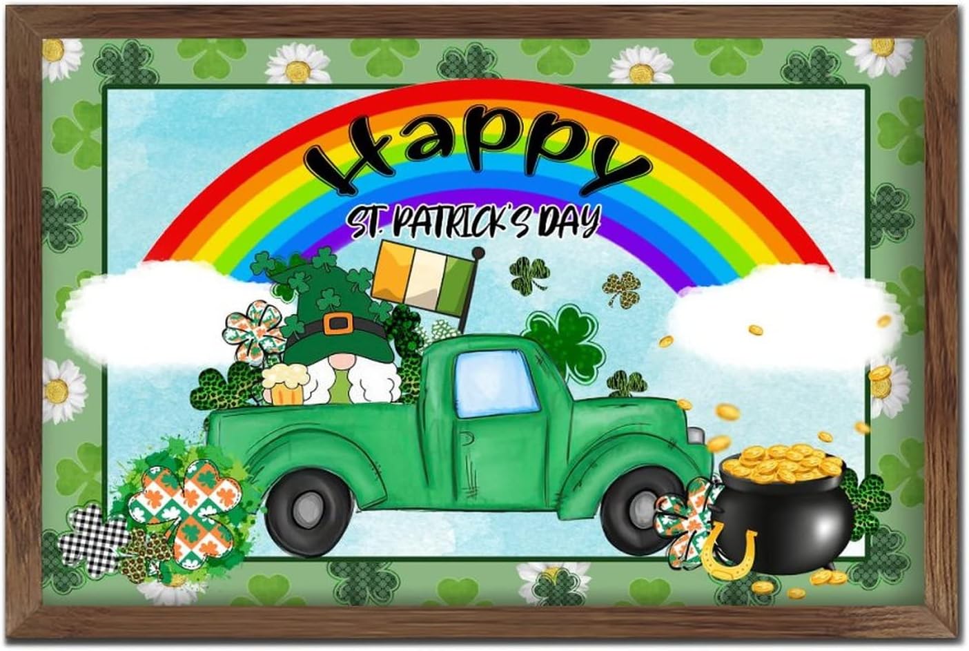 Personalized Wooden Wall Sign St Patricks Day Green Shamrock Decor