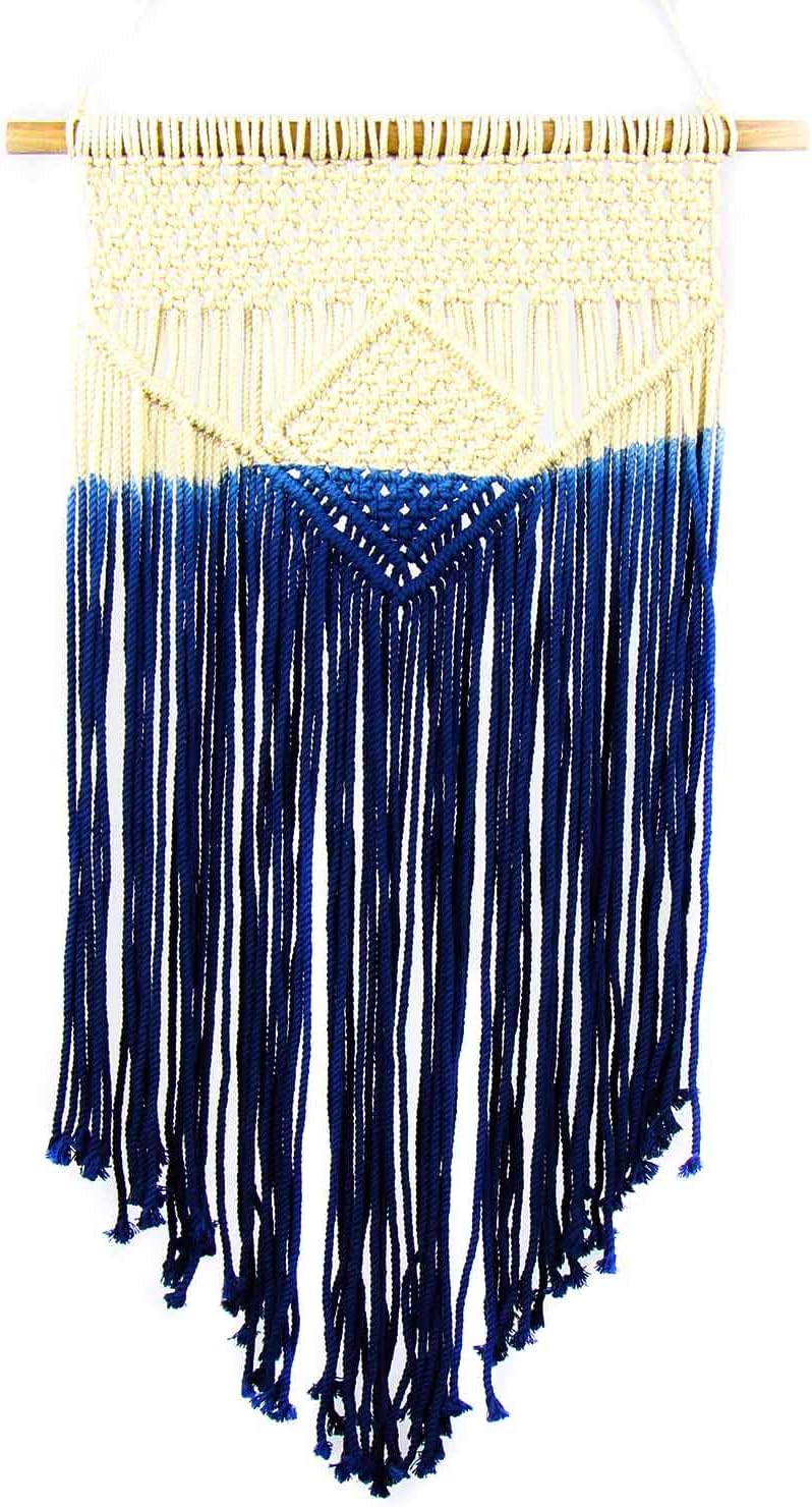 Global Crafts Handmade Recycled Cotton Macrame Wall Hanging