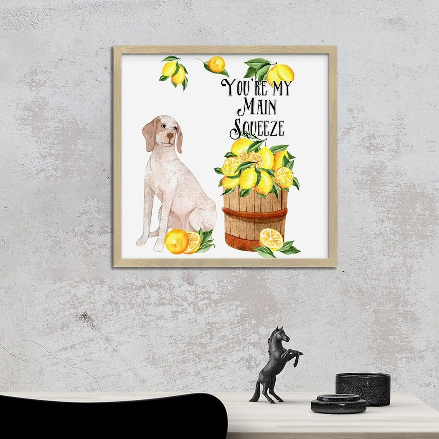 Youre My Main Squeeze Wall Sign Yellow Lemon Dog