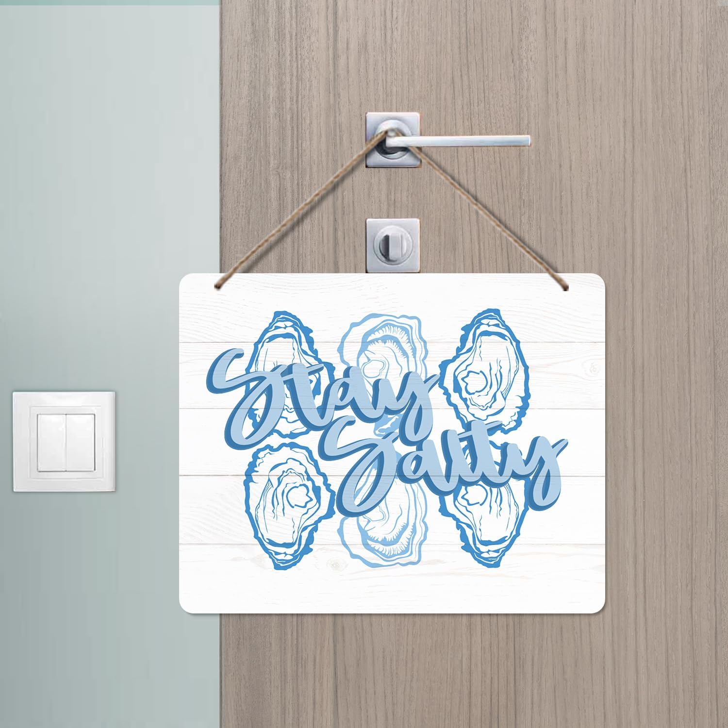 Udinaz Blue Coastal Beach Oyster Wall Hanging Sign