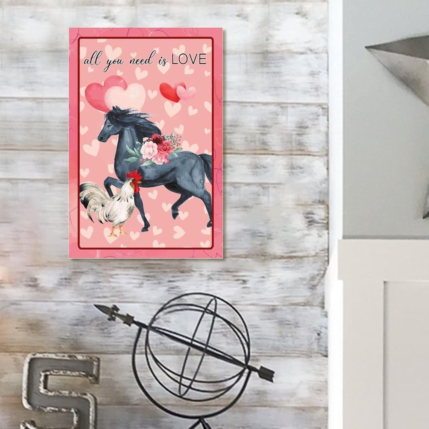 Custom Love Heart Wooden Plaque Farmhouse Wall Decor 8x12in