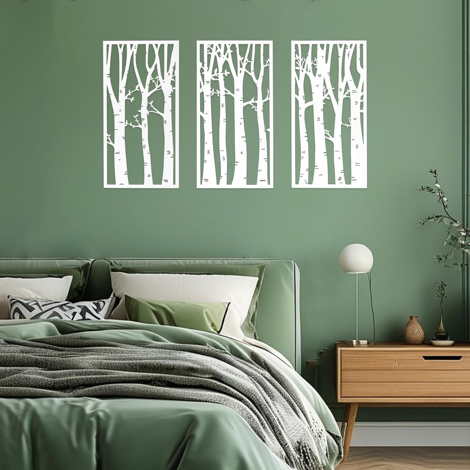 YIYA 3 Piece Birch Tree Wall Art Set