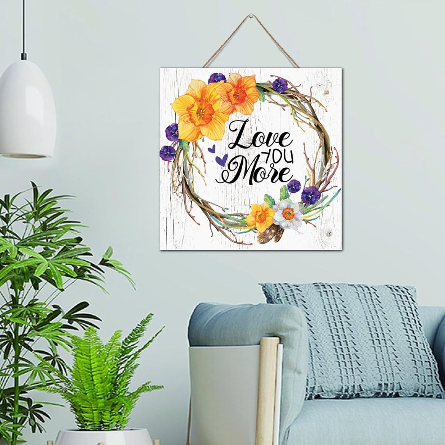 Personalized Rustic Wooden Wall Sign Love You More 12x12 Inch
